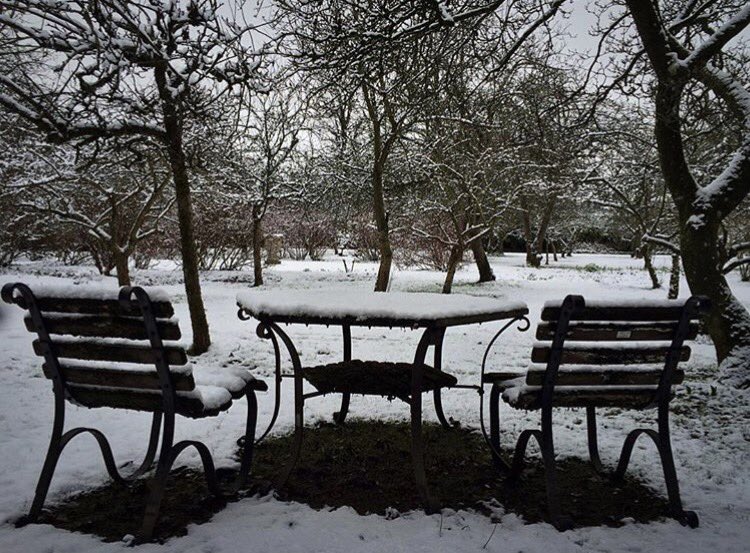 Q_cupid's tweet image. โหวปราสาทLevens hall ที่เคยไปที่อังกฤษพอหิมะตกคือดูหลอนกว่าเดิมอีก