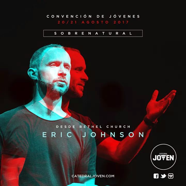 Convención de Jóvenes #Sobrenatural 💥 20 y 21 de Agosto ✔ 
Marco Barrientos y Eric B. Johnson  catedraljoven.com