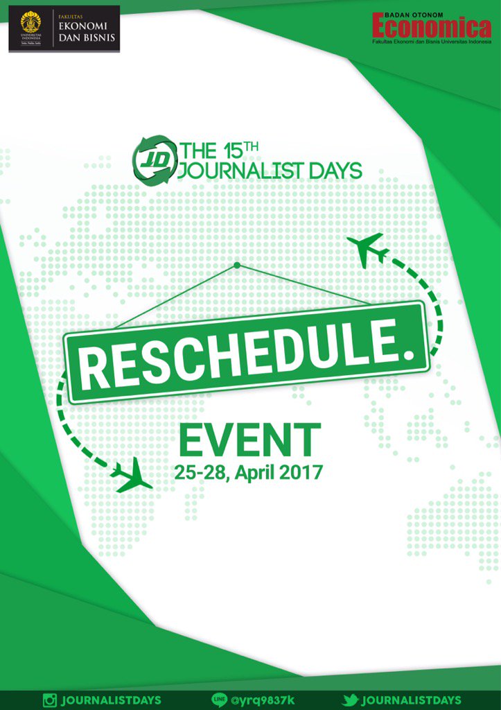 Dear all journalism enthusiast, we officially announce you that The 15th Journalist days event are rescheduled-cont-