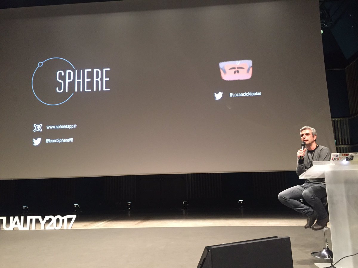Web3Virtuality's tweet photo. Talk @TeamSphereVR sur le webVR. #Virtuality2017 https://t.co/oKAvWT9vA2