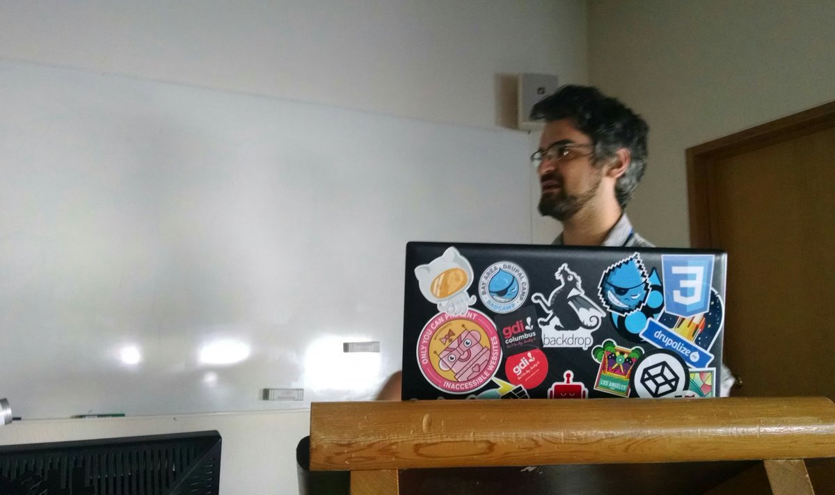 Wes behind his computer