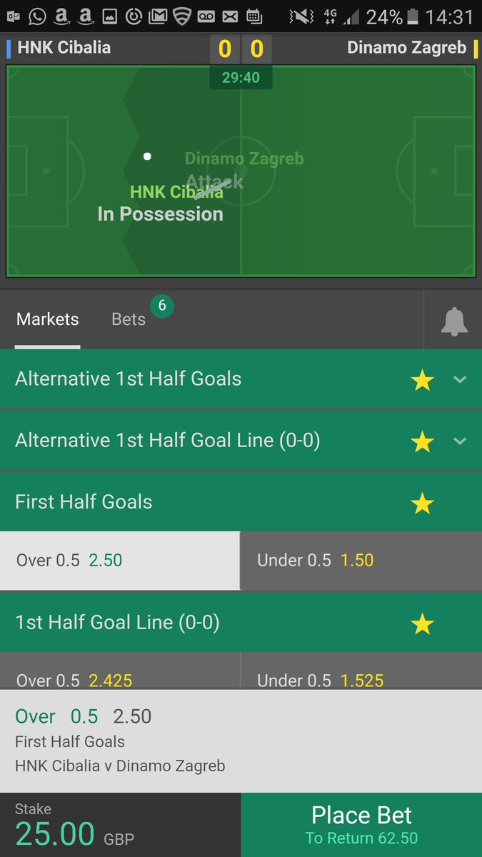 EmpireSportTips's tweet image. In play system bet: over 0.5 fhgl in hnk cabalia vs dinamo Zagreb game at 2.5 with 5%