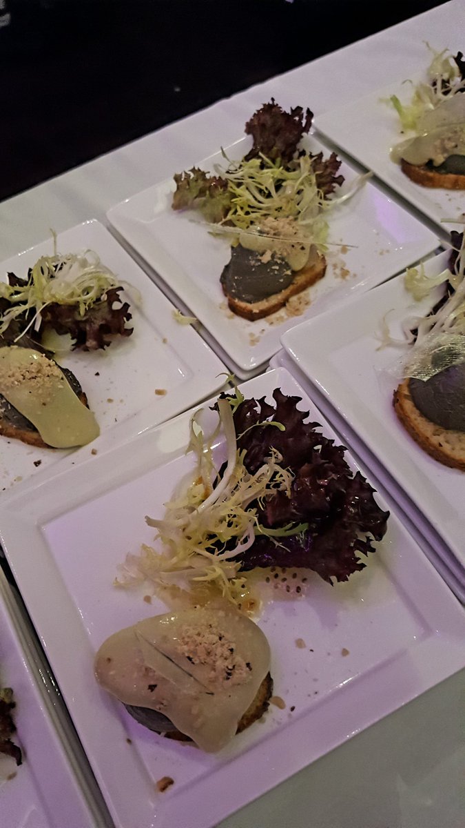condreayvr's tweet photo. Sturgeon liver mousse with foie gras and green apple paired with Jansz Tasmania Premium Cuvee #VanMagBOTC @bluewatercafe https://t.co/8KhRVP3bAG