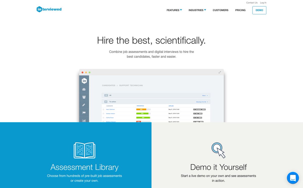 CompareMatch's tweet image. Interviewed: Hire the best, scientifically. comparematch.com/listing/interv… #HRTech #AI #InterviewTech #VideoInterviews @interviewedteam