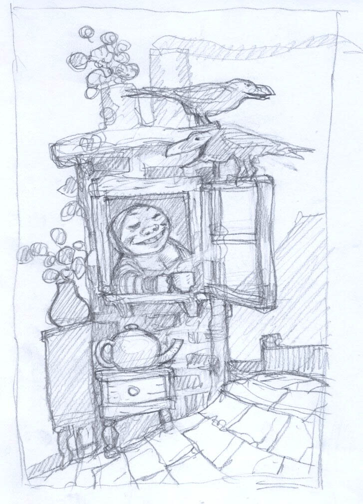 Sketchbook - The Gossips.  Day 3 of the 7 day facebook art challenge. 
