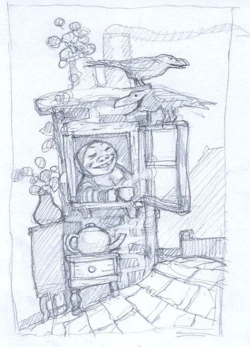 Sketchbook - The Gossips.  Day 3 of the 7 day facebook art challenge. 