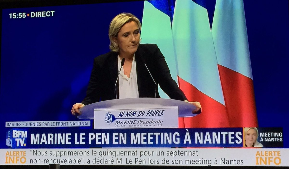 Interview De Marine Le Pen Sur Bfmtv Discours de marine le pen à nantes en direct sur @bfmtv on note la