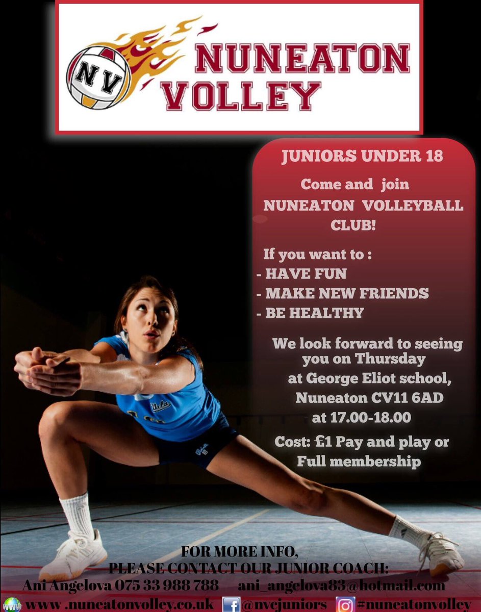 If you want to play volleyball come and join us on a Thursday nights
