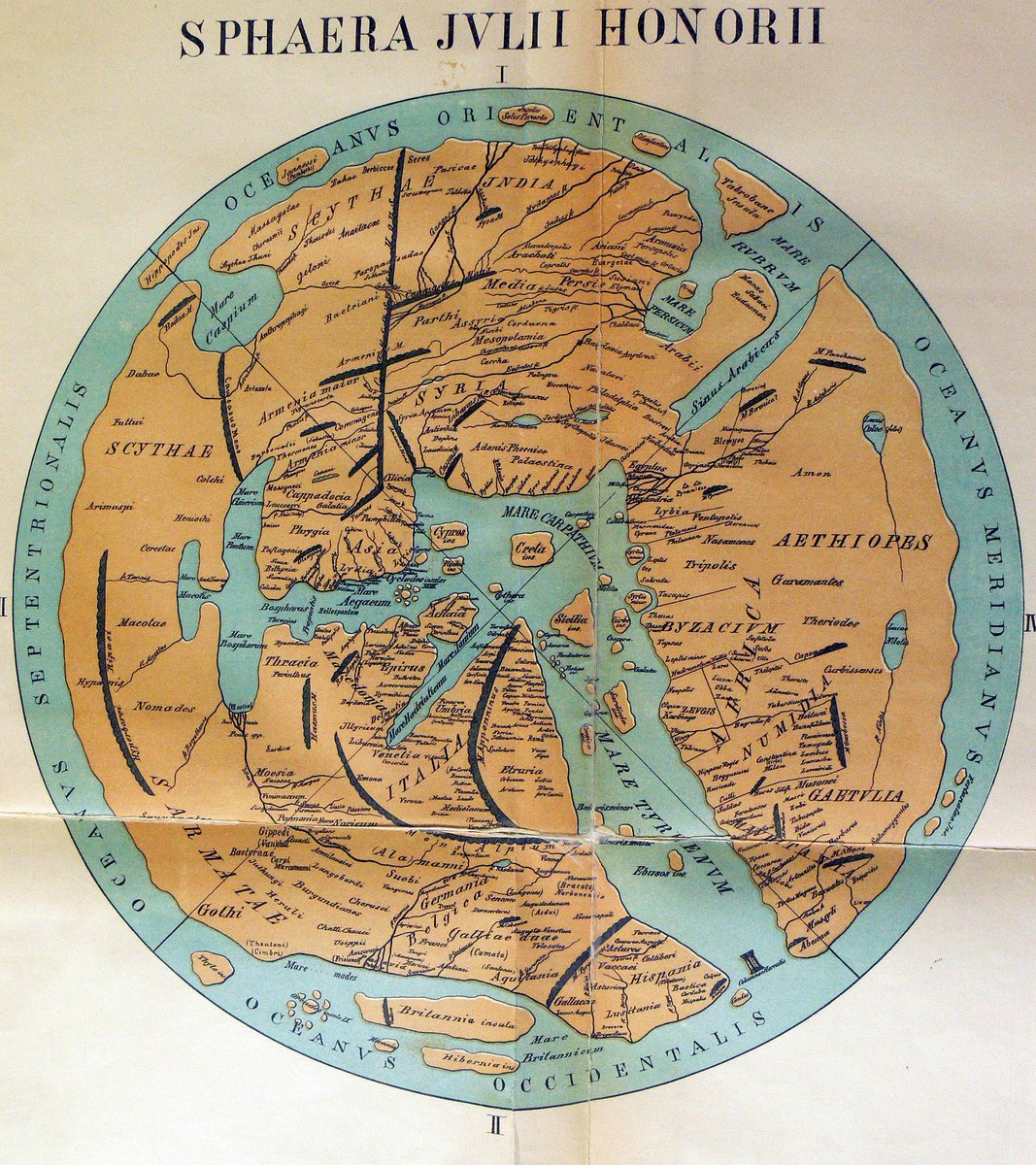 acropolita's tweet photo. Le antiche carte, più che riprodurre il mondo reale, restituivano la forma mentis del loro creatore

~ Sphaera Julii Honorii
#AncientMaps https://t.co/Ow6BicPVoi