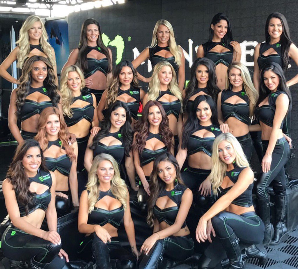 darrenrovell's tweet image. Monster Energy not backing down from some criticism NASCAR models were showing too much. Outfits today