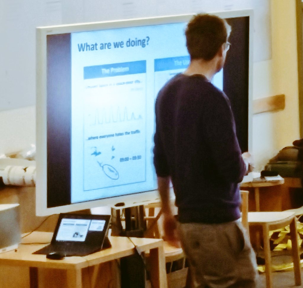 CUTEC's tweet photo. Team #Park& seek to improve #congestion by implementing coworking spaces at #park&rides and partnering with local businesses #transporthack https://t.co/uukOKKAwxT