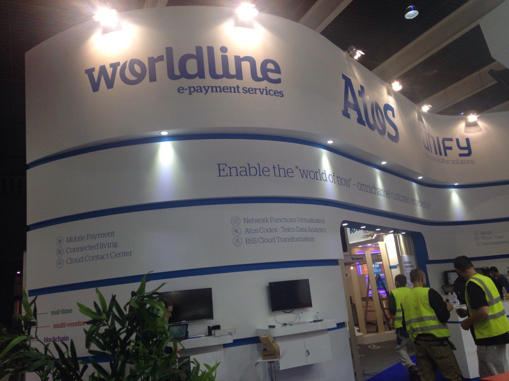 Final touches happening on our #MWC17 stand with <a href="/Atos/">Atos</a> <a href="/WorldlineGlobal/">Worldline</a>