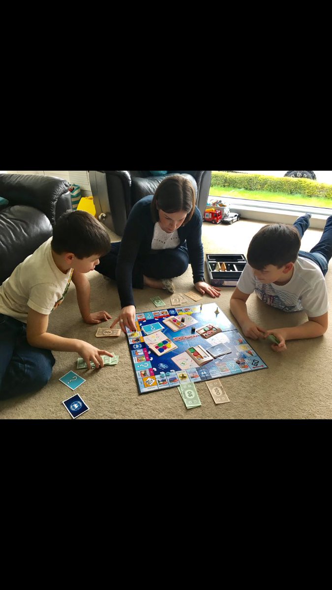 AlexSheach's tweet photo. Cole and Blair enjoying a game of Monopoly Here and Now. Blair won! 👍 @MorayPS @MissWalkerP6W and P4M Miss Mitchell #MorayLit2017 https://t.co/xJ1GtRuPtl