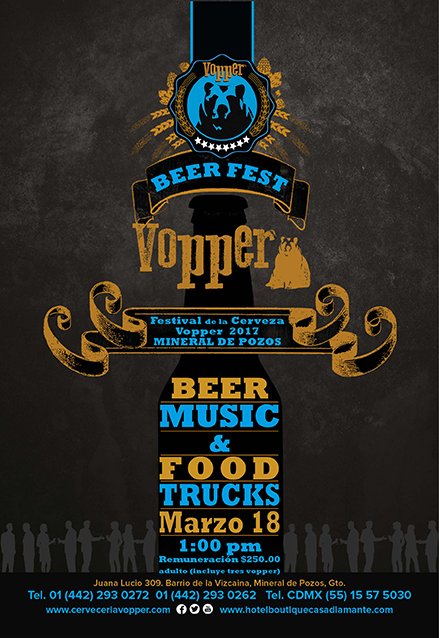 VisitPozos's tweet photo. Si lo tuyo es la cerveza y la buena comida no te pierdas el #VopperFest 🍻  este 18 de marzo a partir de la 1:00 pm en @HCasaDiamante https://t.co/4r2P0OpnF6