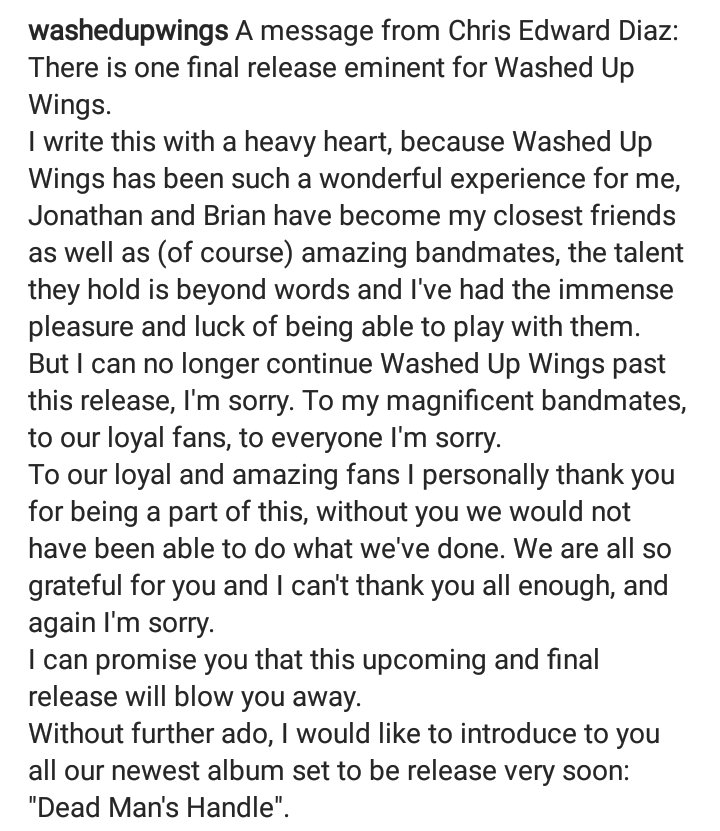 #washedupwings #goodbye #lastalbum #deadmanshandle