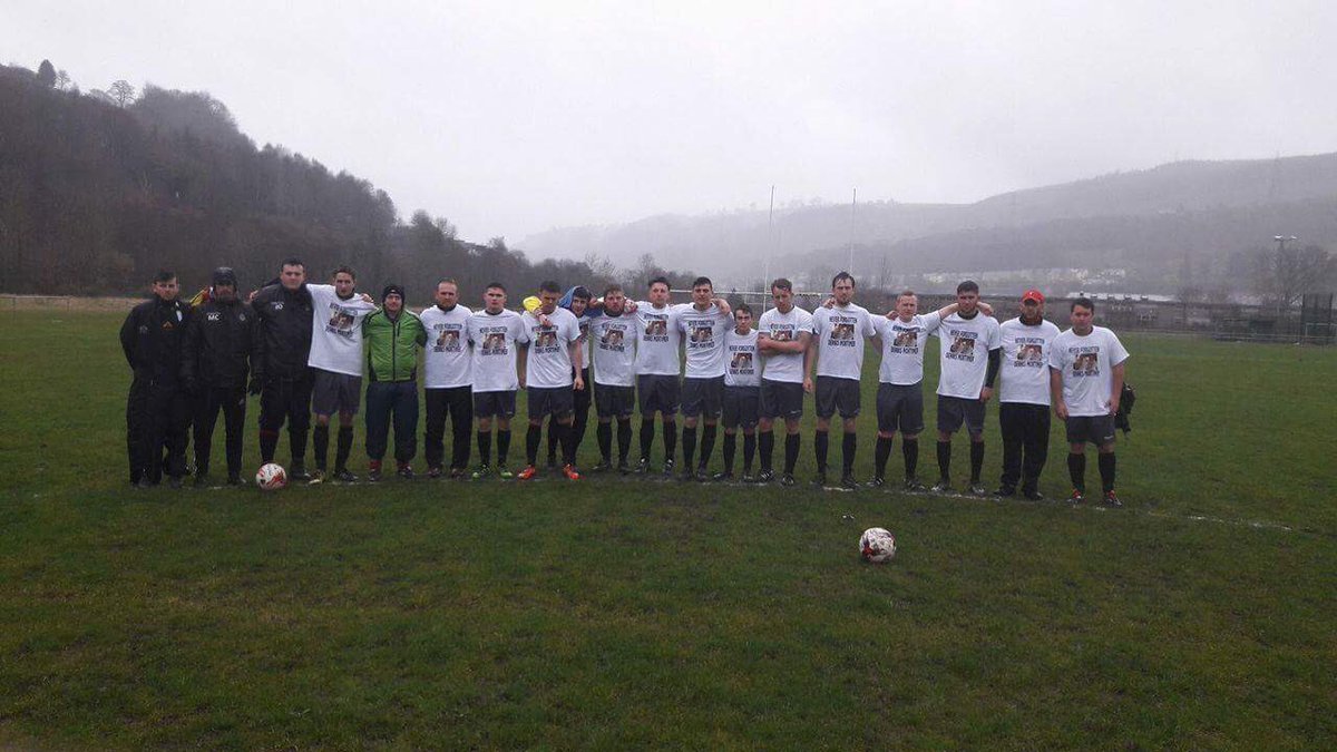 AberfanFC's tweet photo. Squad photo before kick off yesterday !! #ripmorty #legend https://t.co/TBO88Anev0