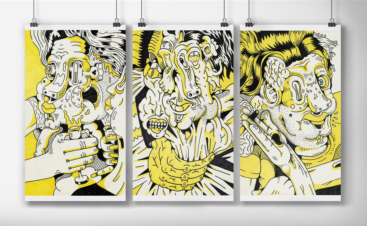 zbigniewflakus's tweet photo. Series of my drawings:
drinking and pretending not to hear because of a drink - 6 artworks https://t.co/bItL5bG3Vs