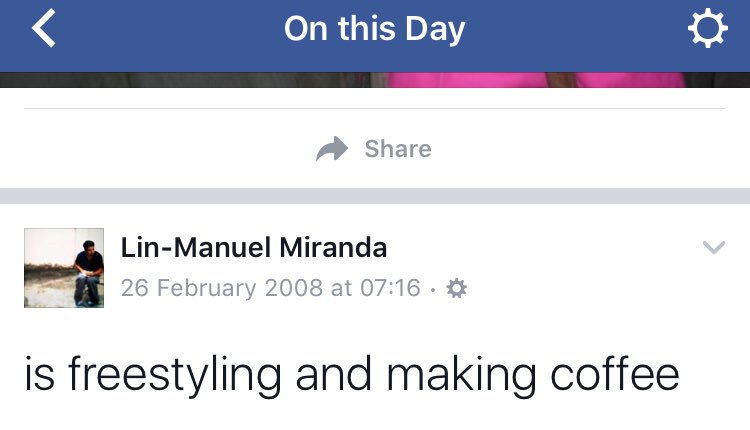 Lin_Manuel's tweet image. What I was doing 9 years ago today.
Everything is the same.
