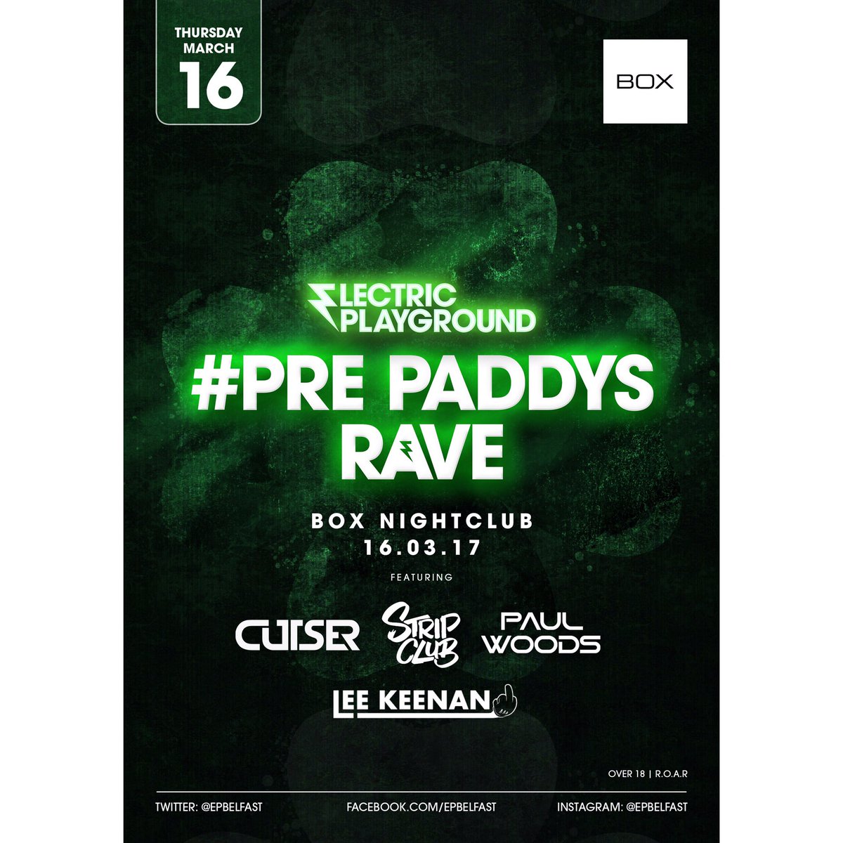 We're going green on Thursday 16th March⚡🍀 Tickets - tix.glist.me/ep