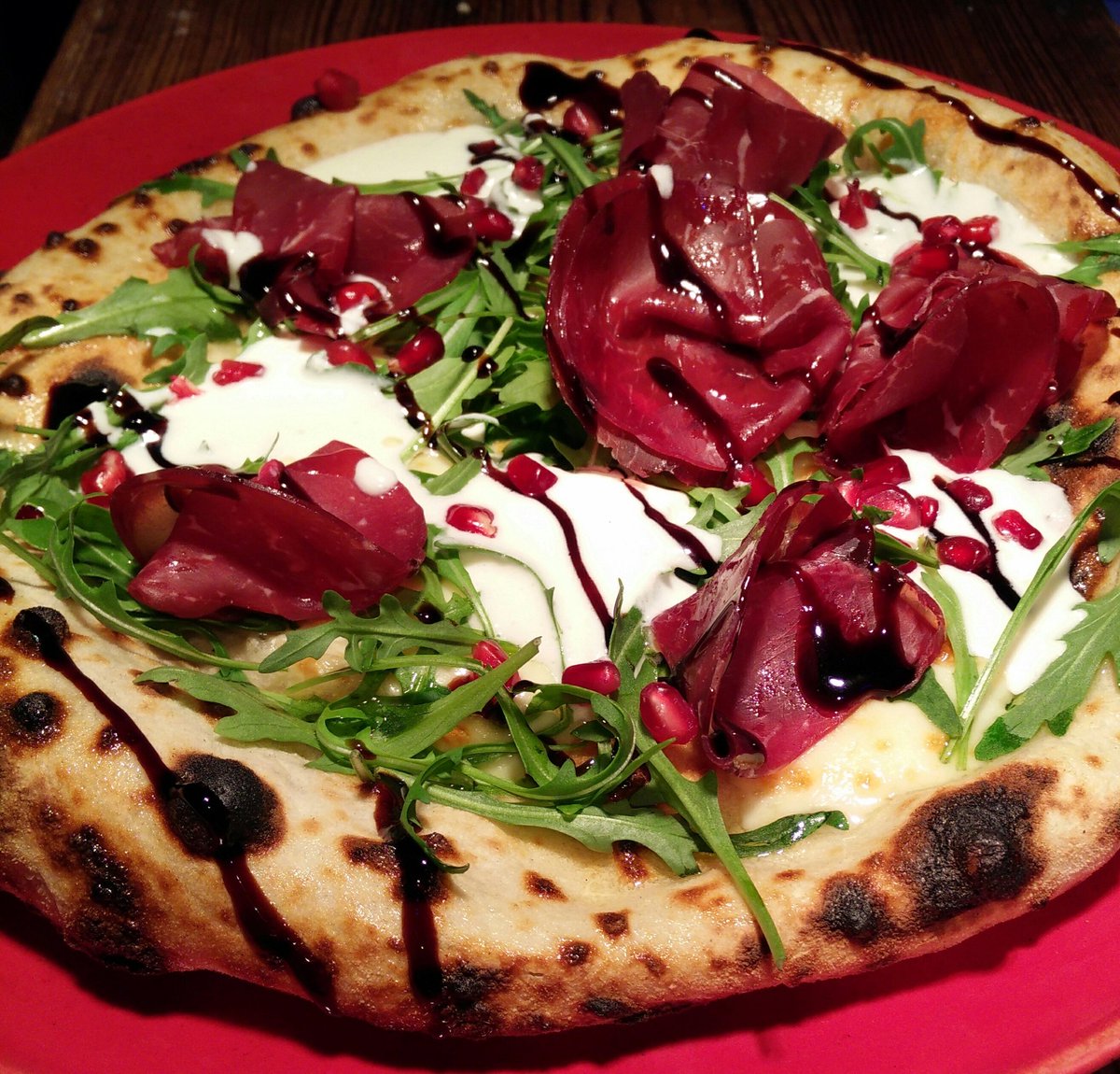 Our pizzas don't only taste great. They're so pretty too! #pizza #VisitEngland #VisitBath This one's dressed for the red carpet #Oscars2017