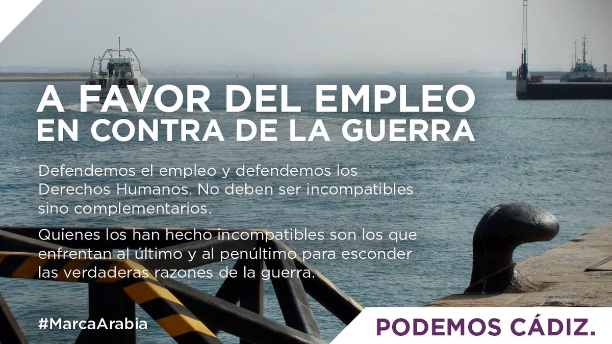 Para saír da chantaxe, a nosa proposta é clara: diversificar a produción para non depender da industria militar #MarcaArabia