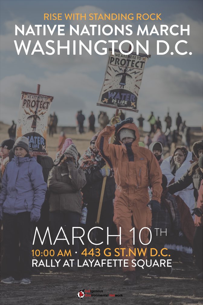 UrbanNativeEra's tweet photo. Rise with Standing Rock at the Native Nations March in Washington D.C. 
on March 10th. #IndigenousRising #NoDAPL https://t.co/1jlcPGfR4x