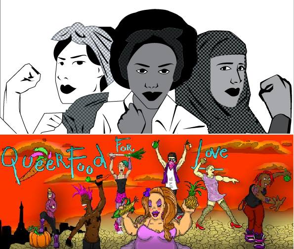 Bouffe de soutien à la manif inclusive du 8 mars ce jeudi 2. TouTEs en lutte, en grève, en résistance! queerfood.quickup.org/node/9