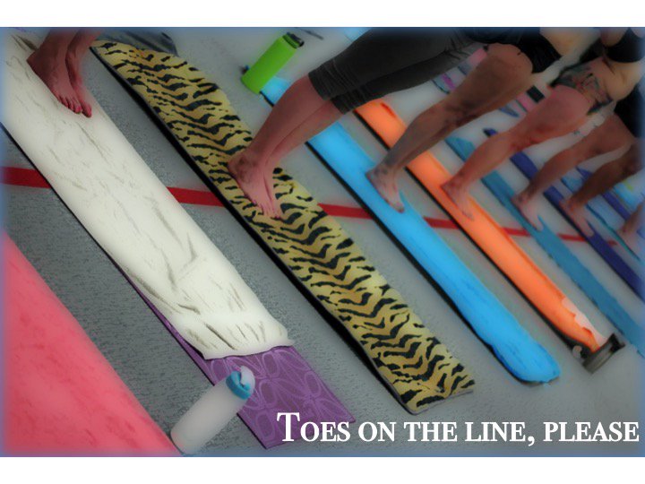 Toes on the line.  The place from which we start.  You don't have to be great to start, but you have to start to be great.