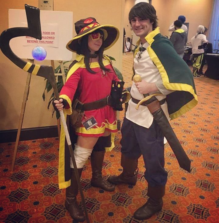 Cosplay of kazuma from konosuba in a suit