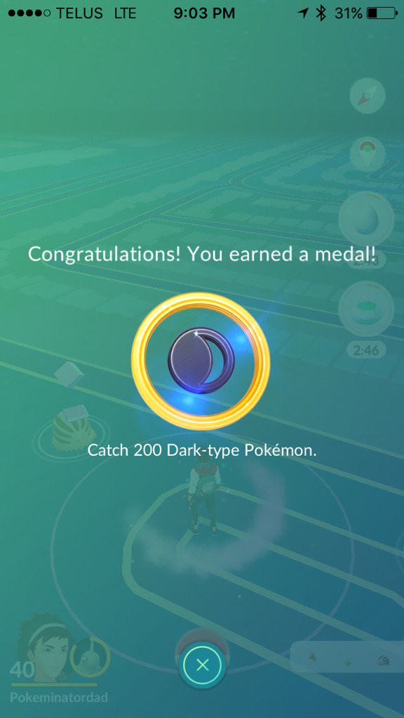PokeminatorDad's tweet photo. Dark Medal. #PokemonGO https://t.co/pkmxiuIKGU