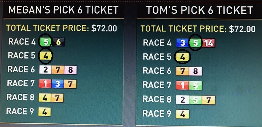 rebelsart's tweet photo. Megan Devine and Tom Quigley both alive in the #SantaAnita pick-6 after the first 2 legs! #greatsingle #goodluck 🏇🏇 https://t.co/KKArb7qd6r