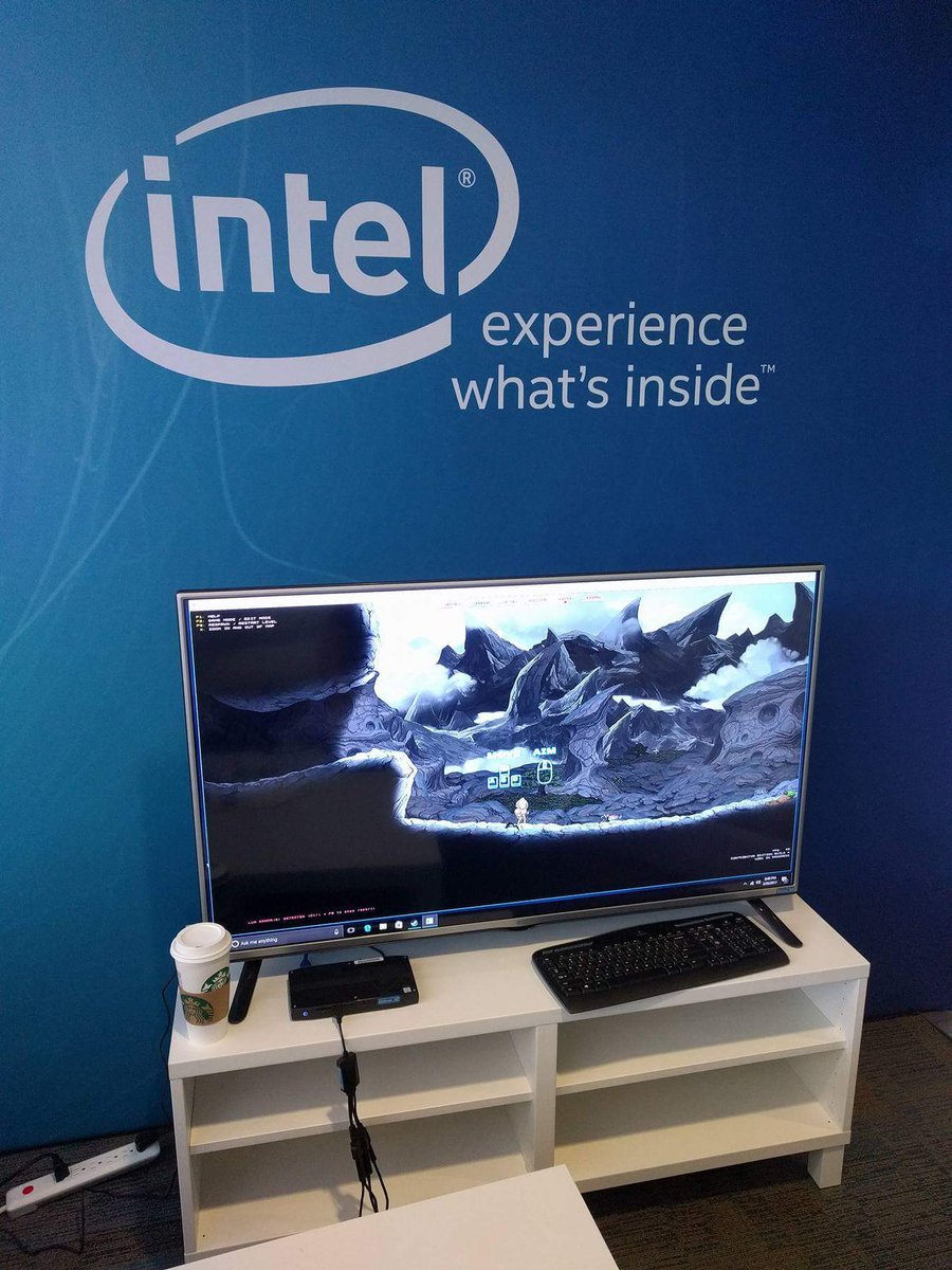 mitchlum's tweet image. Planetoid Pioneers all set in the @IntelSoftware  @IntelGaming booth at #GDC . @DataRealms #indiedev