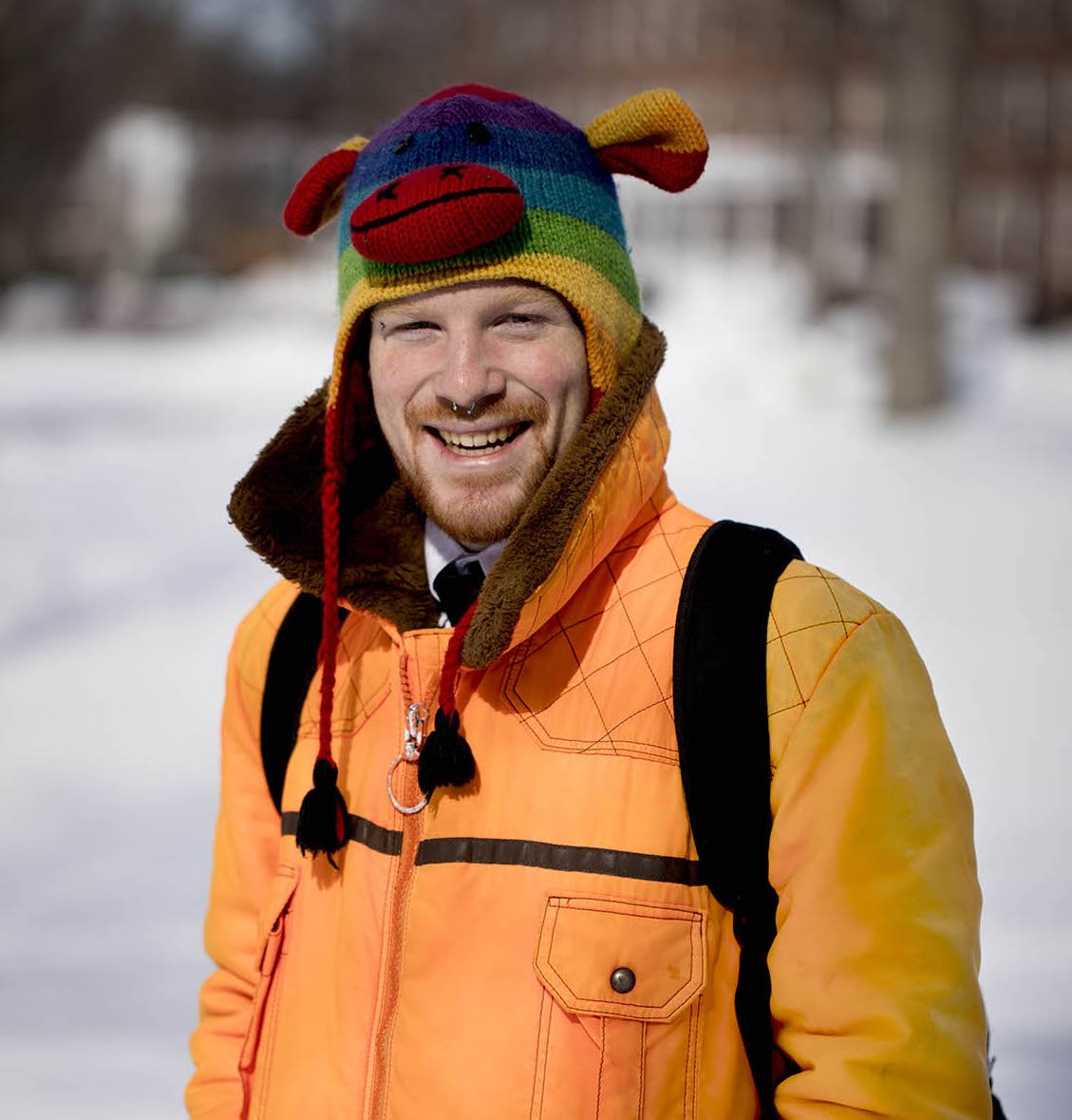 BatesCollege's tweet photo. "I am a bit of a mad hatter." β Mathematics and economics double major Benjamin Mardin β17 of New Castle, N.H. #StyleSunday #beingsofbates https://t.co/rwXRh93OE4
