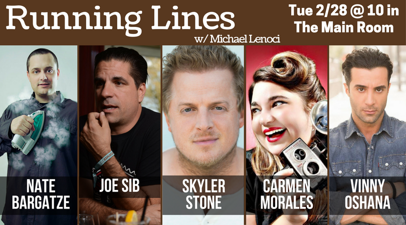 HollywoodImprov's tweet image. .@MichaelLenoci is back #RunningLines in the #MainRoom THIS TUE! This time he's got @NateBargatze, @TheSkylerStone &amp;amp; more joining him!