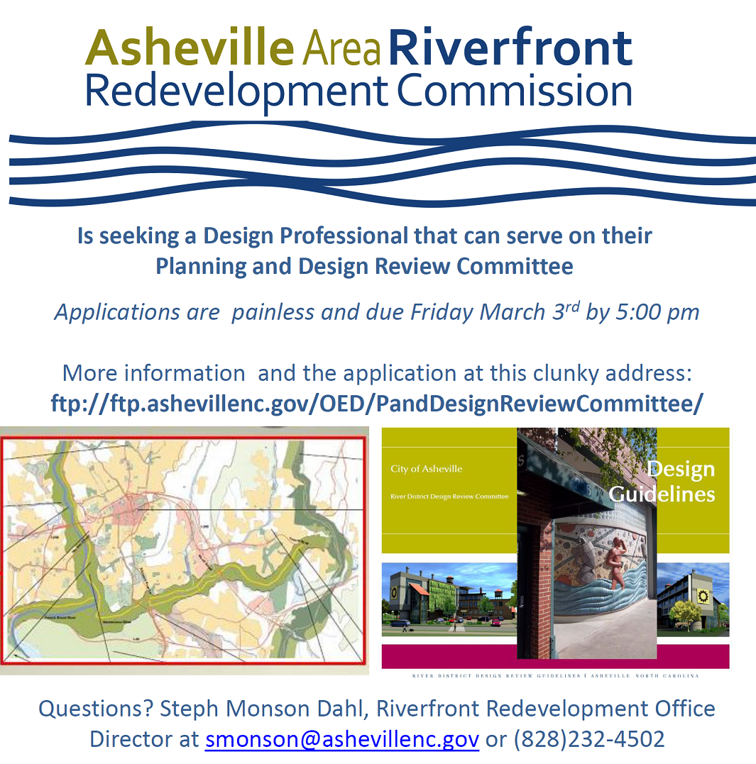 Could this be you? Find out more about #Asheville Area Riverfront Redevelopment Commission here: bit.ly/2lIfBnW  #AvlNews #AvlRiver