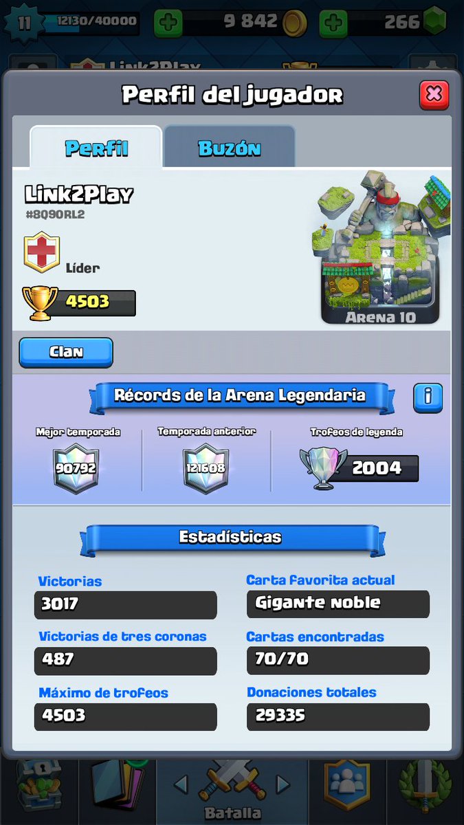 Link2Play's tweet photo. Esta semana he llegado a las 3000 victorias y 4500 copas. Not bad #singemas #clashroyale https://t.co/9EODs46KkQ