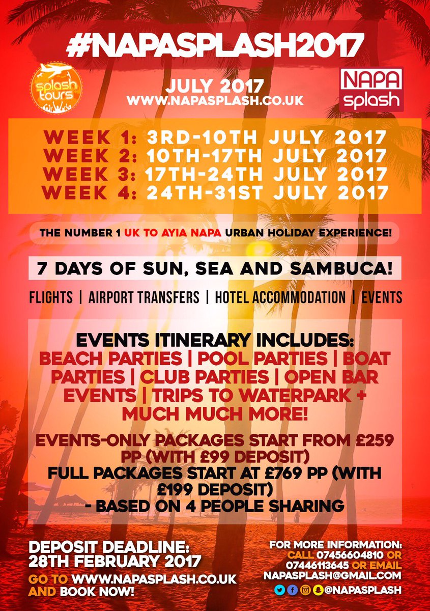 Tino_Kissi's tweet photo. More Sign Ups, More Vibes! 🛄🛫

Don't Miss The Deadline On The 28th February 😌😧😱 #NapaSplash2017 

Join Us: https://t.co/0A7YVYvzQ6 💻📲 https://t.co/Jg57HChB7B