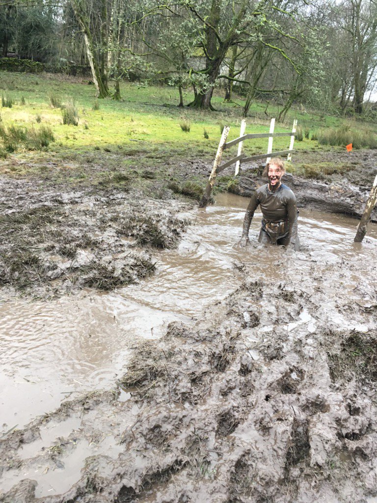 mountaincarrie's tweet photo. @HelmHill and the winner of the happiest water jumper .... #lovingthemud https://t.co/ld3OthVdDH