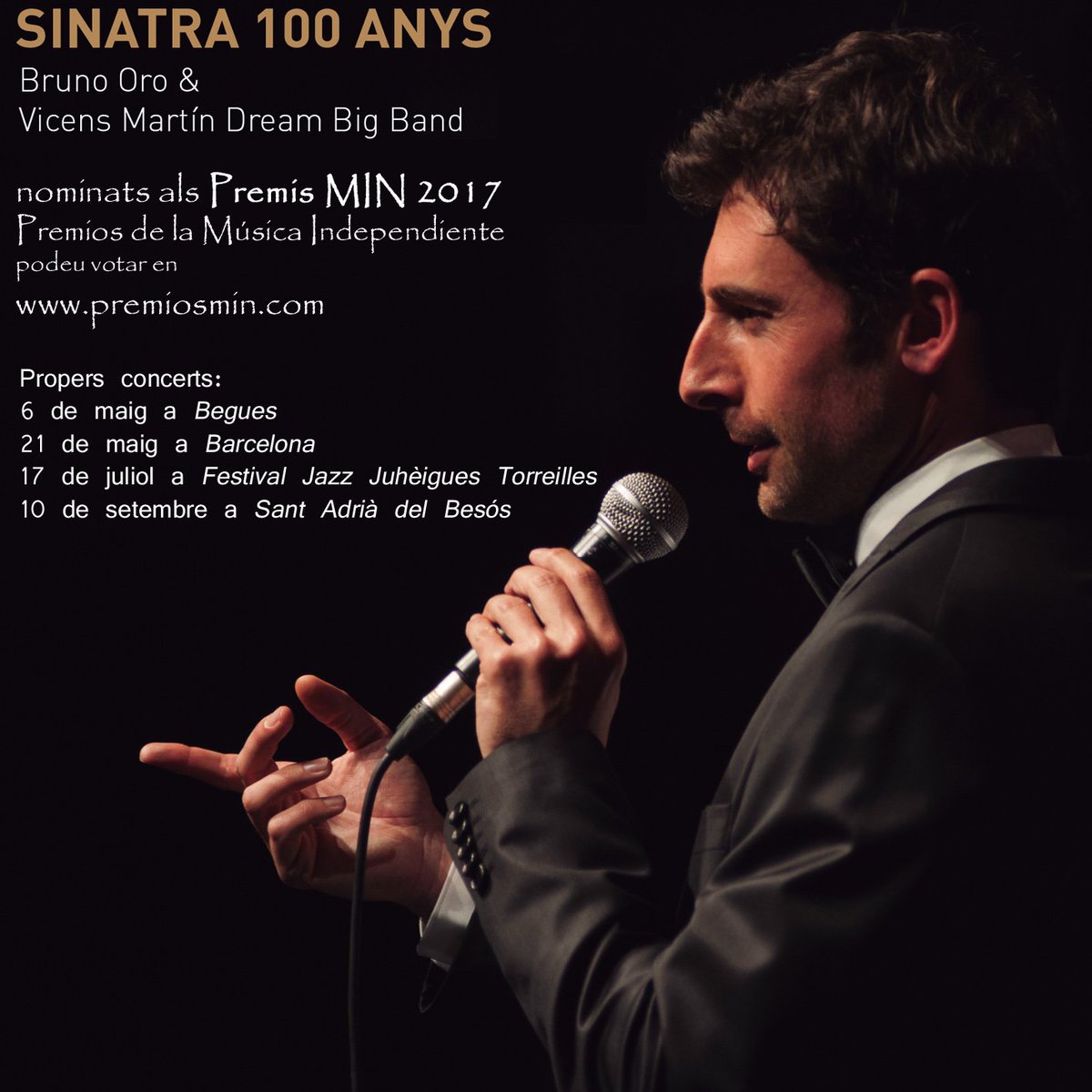 vicensmartin's tweet photo. Fins dimarts es pot votar als Premios MIN on el disc #Sinatra100 amb el @bruno_oro i la DreamBB estem nominats #premiosmin @TempsRecord https://t.co/qLuWDUav35