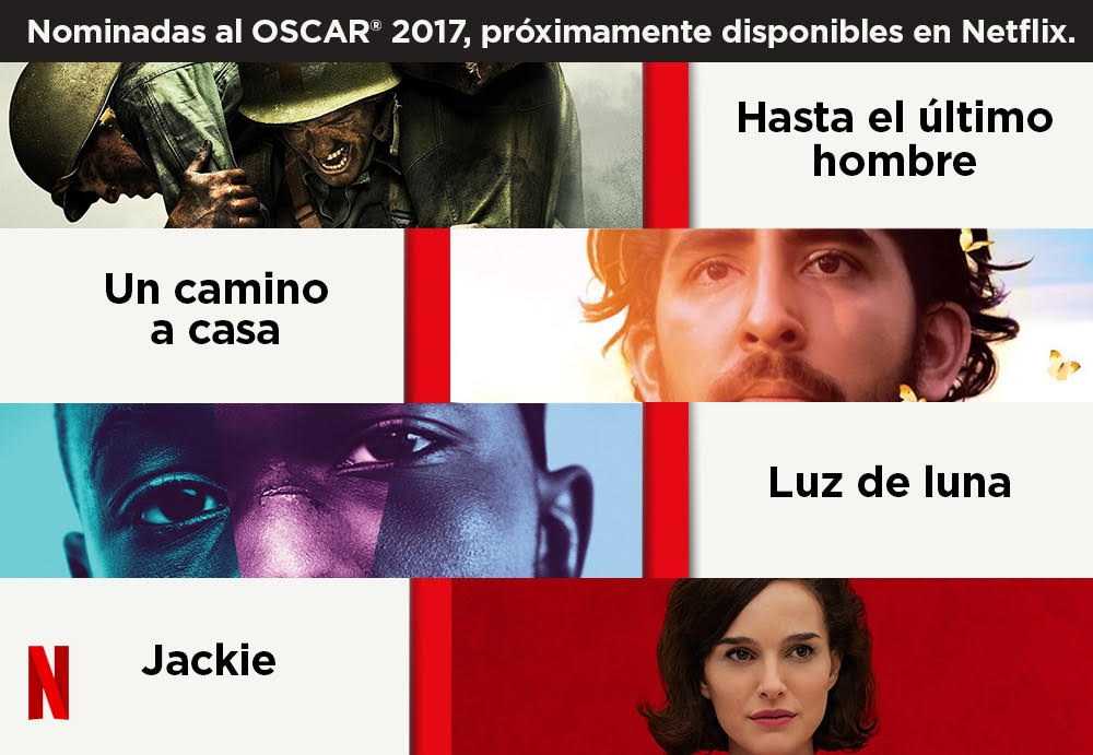 NetflixLAT's tweet image. Tú y estas cuatro películas nominadas al Oscar®. 
Muy pronto en Netflix. 
Piénsalo 😏