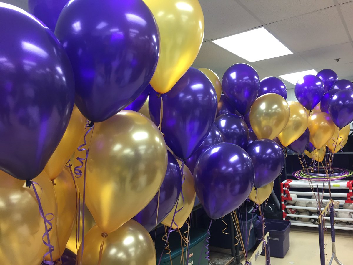 DCWarriorCenter's tweet photo. Purple and gold ready for lift off 9:45 a.m. tmrw. Praying for clear skies ... for at least 15 minutes! https://t.co/psLq6dDhKh