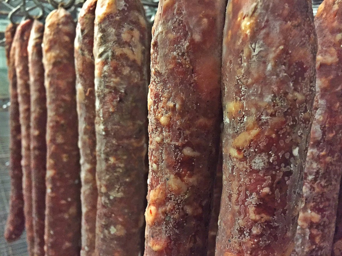 #Finocchiona: Each of these babies are hung and time tested for 6 weeks for purely authentic salumi👊🏻 #yyc