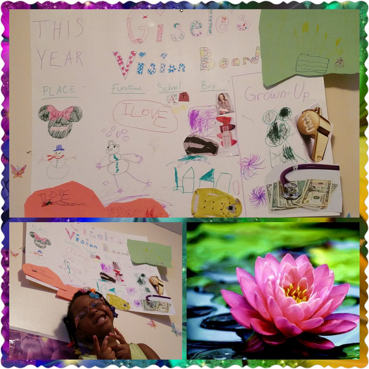 MyWorldFiction's tweet photo. My #5yearsold's #visionboard #toocute #sheisproud #shelovesit #daughter #motherdaughter #ihelped #lovethisgirl #hardworker 🤓😊 https://t.co/BfUeHiljj5