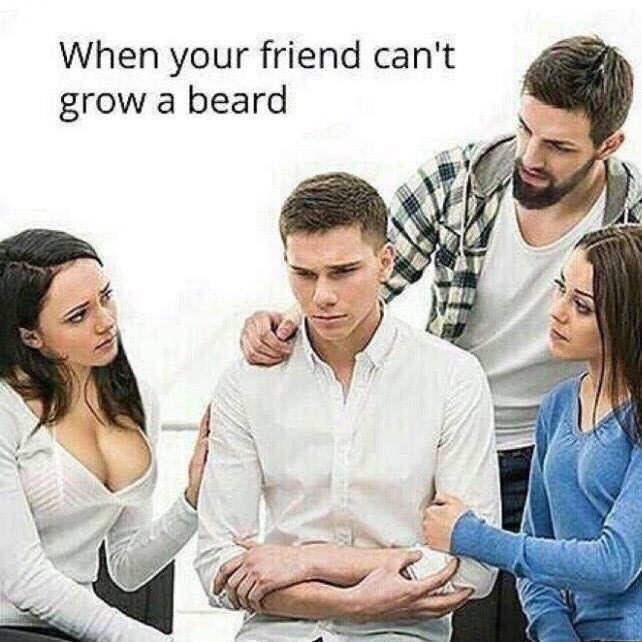 Poor guy 😥 #BeardFacts 

Ps, on the left, lads. 👀💦