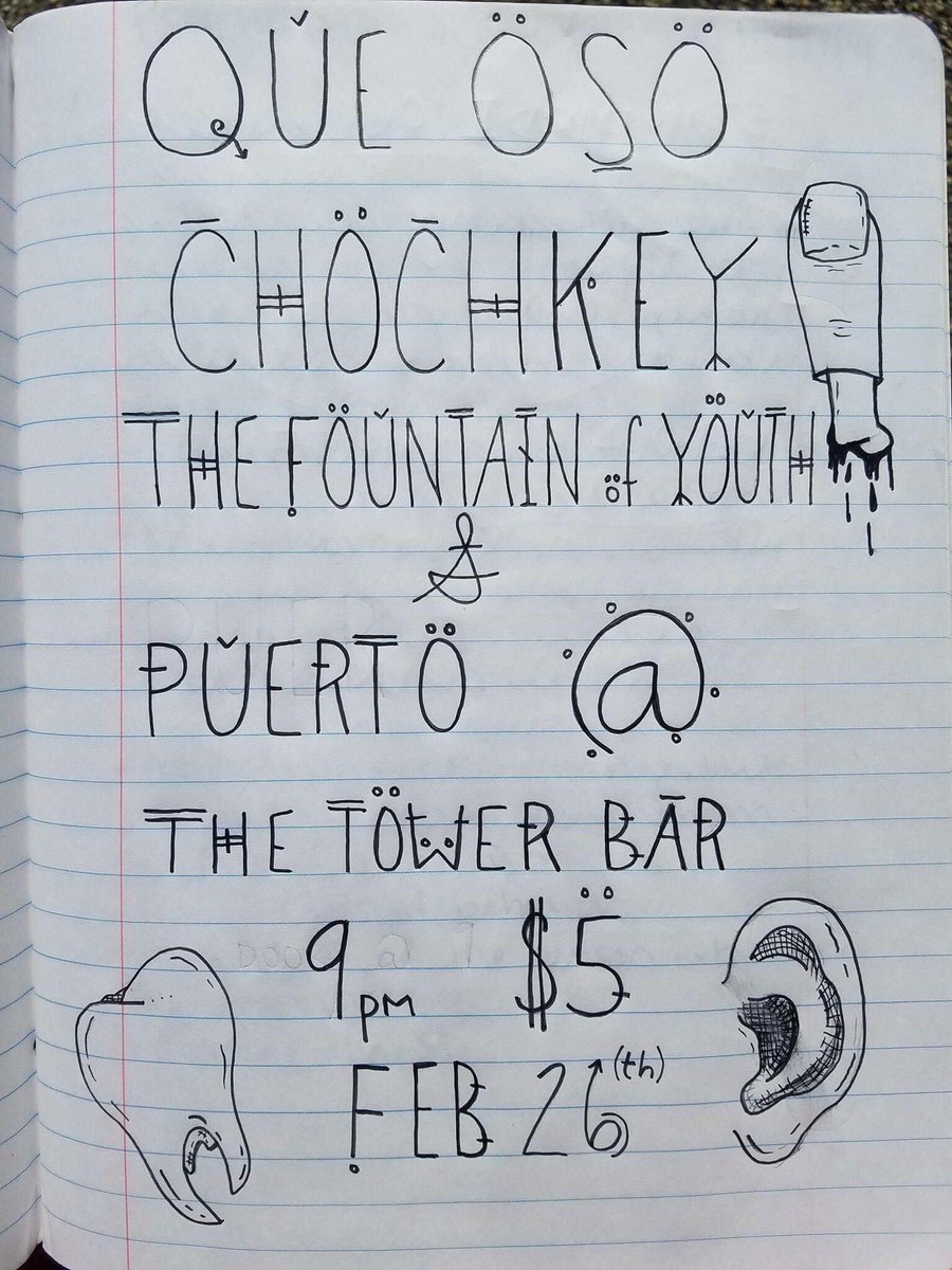 ChochkeyBanana's tweet photo. Hey San Diego! Come see us tonight  @Towerbarsd with Fountian of Youth and friends!!! https://t.co/n1zU9xq6Pm