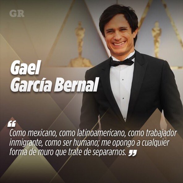 Un #GOYA para <a href="/GaelGarciaB/">Gael García Bernal</a>: Como mexicano, latinoamericano, trabajador migrante, como humano, me opongo a cualquier muro que nos separare