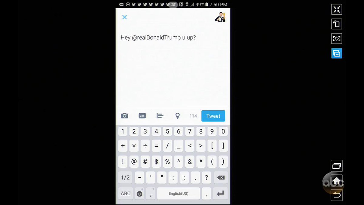 GMA's tweet photo. Yes, @jimmykimmel just sent a "u up?" to President Donald Trump. #Oscars https://t.co/F0fHxe2s2C