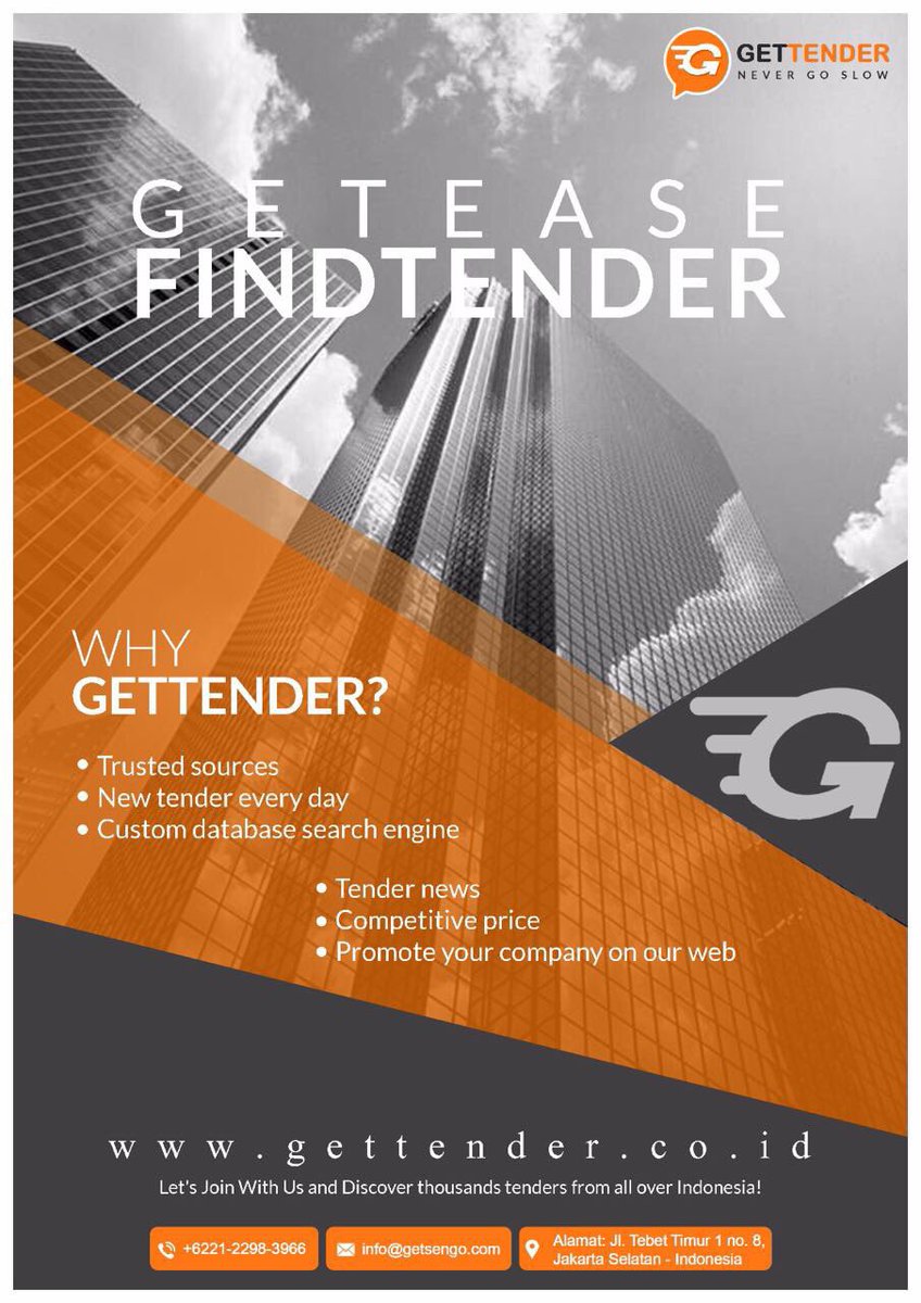 GetsengoInfo's tweet photo. Get update for tender information in indonesia #startup #tech #app #infotender @getsengo.com https://t.co/g2Hq8Pxfap