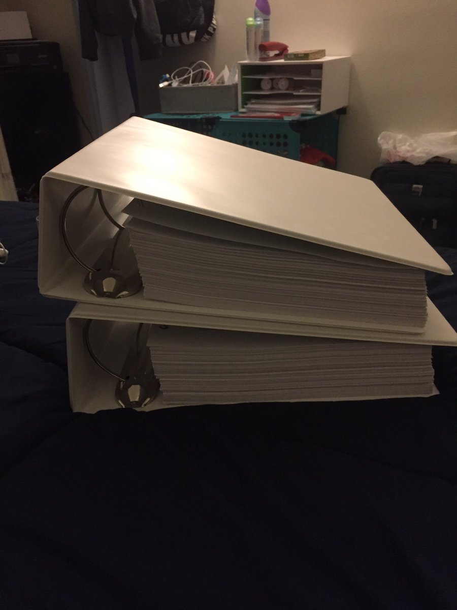 B_Squared722's tweet photo. Finally put my Exam C manual in binders. Only 1627 pages left to go! #actuarialexams #examc #june2017 https://t.co/N82lLAsLXm