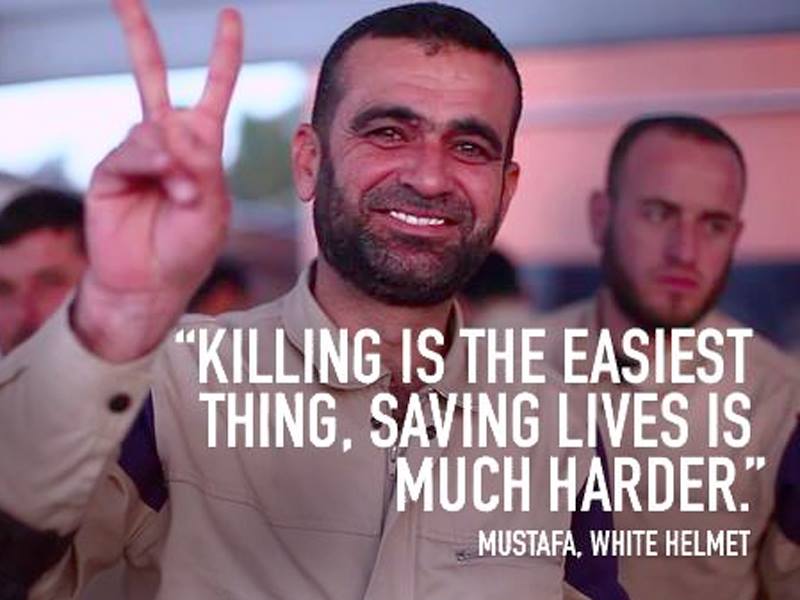 TheSyriaCmpgn's tweet photo. The White Helmets risk their lives every day to do what the world refuses to - save Syrian lives #Oscars https://t.co/EfpBYNDwaI